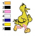 Sesame Street Big Bird Run Embroidery Design